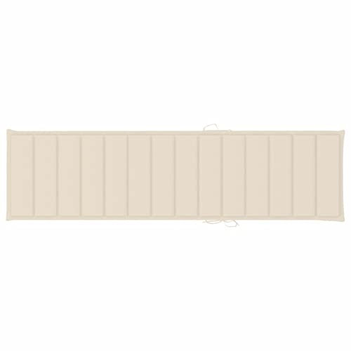 Homgoday Sonnenliegen Auflage Liegenauflage Polsterauflage Gartenstuhlauflage Auflage für Gartenliege Liegestuhl Liege Sonnenliege Strandliege Creme 200x50x3 cm Stoff