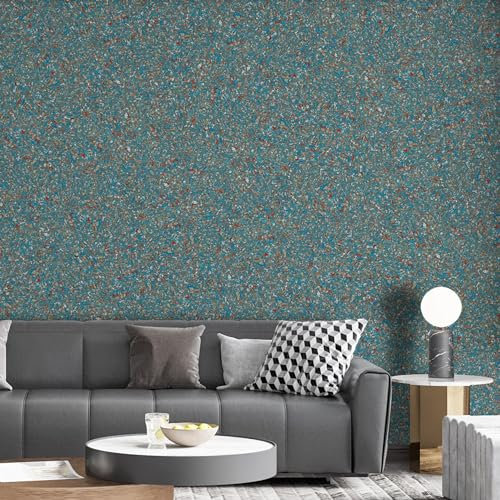 Belka B60 Retro Türkis Tapete - Flüssigtapete - Reine Baumwolle - Baumwollputz- Selbstklebend - Wärme- & Schalldämmend - Modern & Stilvoll, DIY Öko & Natürlich | ca. 3 qm (m²)