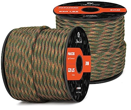 Abma Cord Paracord 620 lbs 4mm 9 Kern-Strängen 100% Nylon 30M - Wetland