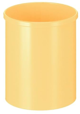 PROREGAL Stillvoller runder Metall Papierkorb | 15 Liter, HxØ 30,5x25,5cm | Gelb