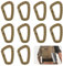 MisFun 10 Stück Karabiner, D Form Carabiner, Karabinerhaken Plastik, Kunststoff Karabiner Clip, Taktik Karabiner für Camping Wandern Angeln Gym Rucksack Außeneinsatz (Khaki)