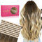 WENNALIFE Extension Cheveux Naturel Adhesive, 45cm 100g 40pcs - Remy Invisibles, Ombre Brun Noisette à Brun Cendré et Blond Décoloré