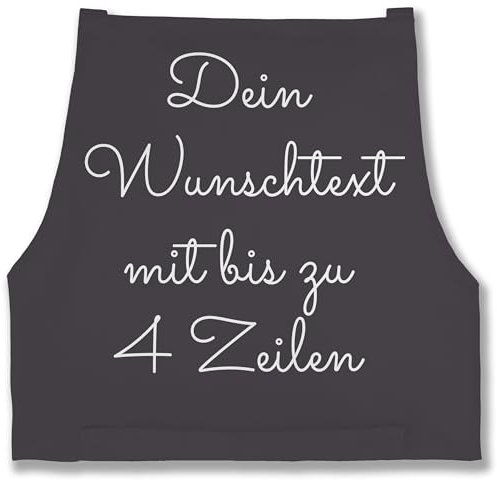 Schürze - Aufdruck selbst gestalten - Wunschtext I Geschenk personalisiert - 85x69 - Anthrazit - kochschürze herren bedrucken kochschuerze maenner personalisierte beschriften backschürze