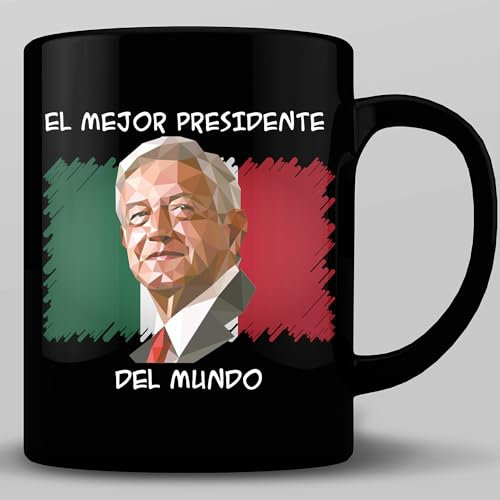 HOSALA - Taza de café El Mejor Presidente del Mundo, taza AMLO Presidente Unidos Mexicanos, taza del Presidente de México, taza AMLO, taza de cerámica brillante hispana mexicana, regalo para