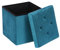Easylife Ottoman Storage Cube (Teal). Folding Storage Box for Magazines or Toys (H38 x W38 x D38cm). Doubles as a Comfy Footstool/Foot Rest. Fold Flat Storage Boxes With Lids - Fully Guaranteed
