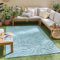 Nazar Tapis Salon Santorini, Interieur Exterieur, Moderne, Blanc, Beige, Gris, Noir, Turquoise, Jaune, Rose, Motif Relief, Poils Court et Doux (988 Turquoise, 120x160 cm)