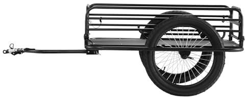 VEVOR Remorque de vélo, capacité de Charge de 125 kg, Chariot de vélo, Rangement Compact Pliable et dégagement Rapide, Roues de 508 mm, s'adapte à la Plupart des Roues de vélo, en Acier au Carbone