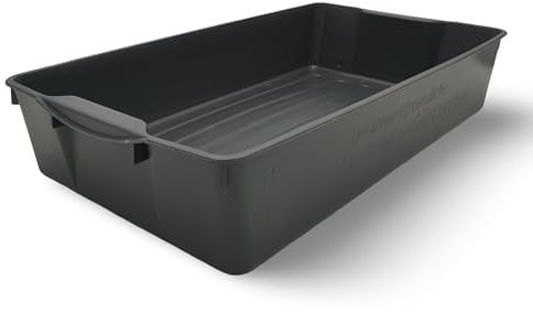 BURI Wanne aus Kunststoff 58x32x11 cm multifunktional einsetzbar lebensmittelecht – Kunststoffwanne ideal als Kotwanne, Pflanzwanne oder Ölauffangwanne geeignet, anthrazit
