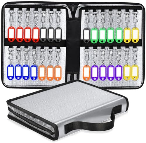 ONEKERUN Boite a Clé Portable Grande Etanche Armoires à Clés Murale Boîte à Clef Sécurisé Placard à Clés Coffre a Clef avec 28 Crochets pour Bureaux Hôtels Usine Agence Immobiliere