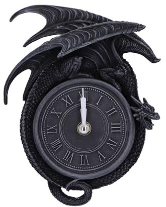 Nemesis Now Time to Burn Drachen-Uhr, 20 cm, Harz, Mehrfarbig
