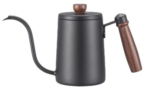 Stovetop Gooseneck Kettle with Wooden Handle, for Pour Over Coffee & Tea, Temperature Gauge, Electric, Compatible for Gas Stovetop, 304 Stainless Steel Pour Over Coffee Kettle