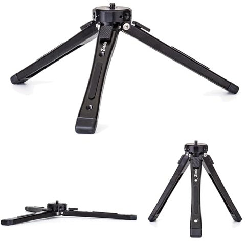 zeadio Heavy Duty Metal Camera Tripod Stand - Universal Small Table Tripod for Camera, Gimbal, Action Cam, Camcorder, Microphone, LED Light, etc(40kg/88lb Load)