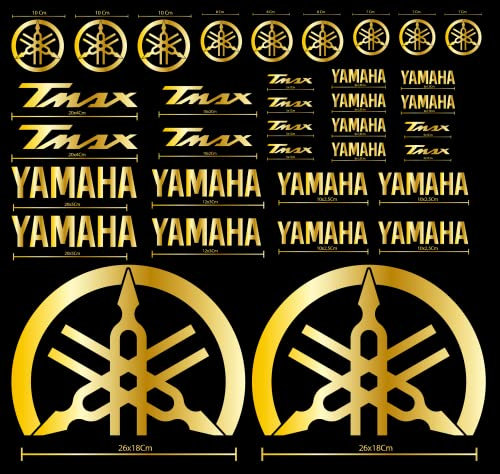 Aufkleber kompatibel für Roller Yamaha TMAX T- MAX 500-530 - 560 Farbe Gold Set 35 Stück
