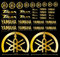 Aufkleber kompatibel für Roller Yamaha TMAX T- MAX 500-530 - 560 Farbe Gold Set 35 Stück