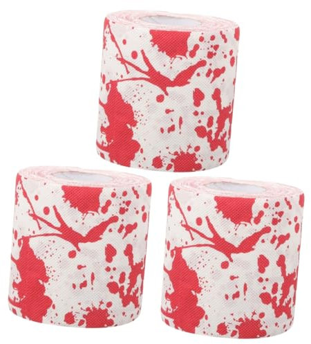 Healvian 3rollen Blutige Halloween-toilettenpapierrolle Kreatives Bedrucktes Klopapier Mit Handabdruck-muster Für Badezimmer-dekoration Partys Und Witzige Lagig Leicht Und Praktisch Für