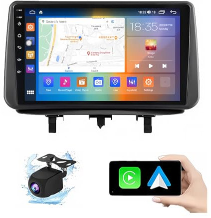Autoradio Android 13 Double Din con radio 10 Touchscreen per O-pel Meriva B 2009-2014 con Carplay, navigatore GPS per auto, telecamera di backup AHD, comandi al volante, radio FM/Bluetooth/USB (P1 (1