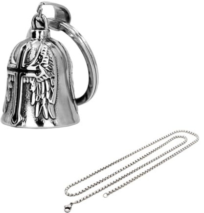 Guardian Bell Motorrad,Biker Glocke Bells,Glöckchen,Glücksbringer,Motorcycle,Schlüsselanhänger,Motorradglocke,Mountainbike Rennrad Zubehör Personalisiert Segne Den Frieden für Metall und Schutzengel