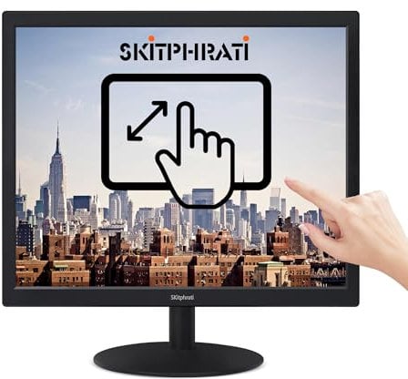 SKitphrati Moniteur 17 Pouces 10 Points Multi-Touch capacitif, écran Tactile HDMI VGA Type B, 1280x1024, 75HZ 4:3 Panneau TN, Vesa 75x75 Moniteur PC pour Raspberry Pi Win11/10, Noir