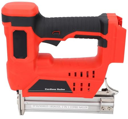 Cordless Nail Gun, Handheld Brad Nailer 2 in 1 Multifunctional Battery Powered Nail Gun with Storage Box, for Woodworking 10-30mm Nails