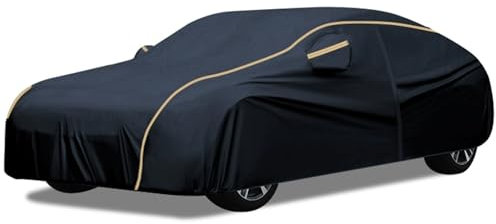 vollgarage Abdeckung abdeckplane Autoabdeckung Für VW Golf 1-4 Sommer Wasserdicht Vollgarage Outdoor Autoschutzplane Abdeckung Oxford-Stoff Winddicht Mit Reißverschluss Allwettergarage(Black,Golf 4)