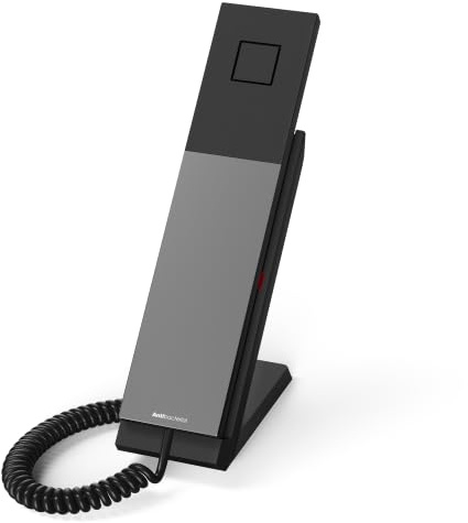 Snom HD300A Hospitality Analog Telefon, Hotel- und Gästezimmertelefon, schnurgebunden, RJ11-Anschluss, HD-Audio, antibakterielles Gehäuse, Wand- oder Tischmontage, Gunmetal Schwarz