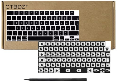 CTBDZ Ersatztasten & Scharniere für MacBook Air 15 M2 M3 M4 A2941 A3114 A3241 2022-2025,für MacBook Air M2 M3 M4 Retina 13 A2681 A3113 A3240 Laptop Tastatur DE-Layout QWERTZ(A3240 A3241)
