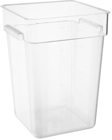 Vogue Hygiplas Polycarbonate Square Storage Container, 20 Ltr | Nestable design saves vital kitchen workspace, with airtight sealing to keep dry ingredients fresh in busy commercial venues.