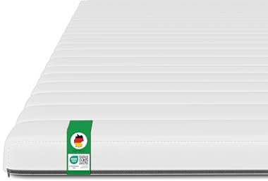 Schlaftroll Gel-Schaum Topper 100x200 cm, Ergonomische Matratzenauflage mit Mikrofaserbezug, Atmungsaktiv, Waschbar & Oeko-TEX® Zertifiziert, Für Allergiker & Babys geeignet