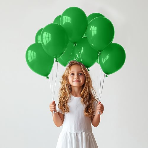 TROOKEE 100 grüne Luftballons, hergestellt in Spanien, 31 cm, biologisch abbaubar, für Geburtstag, Babyparty, Party, Hochzeit, Weihnachten, Kommunion, Halloween, Taufe