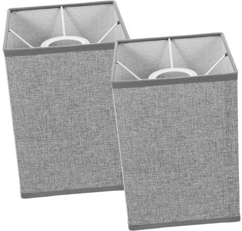 EXHUMKY 2stücke Eckige Leinen Lampenschirme Abnehmbar Lampenschirm Ersatz Für Nachttischlampe Wohnraum Schlafzimmer Moderne Stofflampenschirme