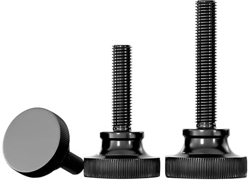Qrity 12 Pièces Vis à Tête Moletée Haute, M3 x 10 mm Carbone Zingué Noir Vis à Molette, pour Appareils Mécaniques, Appareils et Meubles