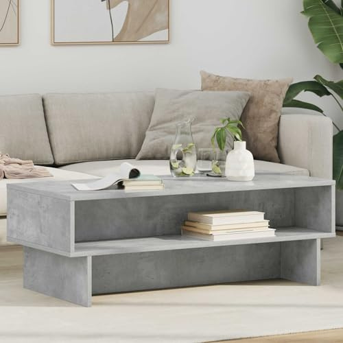 Solivagant Table Basse Gris béton 100 x 46 x 35 cm Bois d'ingénierie,(17 KG)