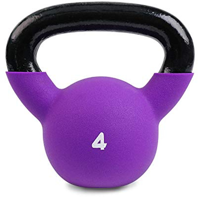 BODYPOWER 4kg Neoprene Covered Kettlebell (Purple)