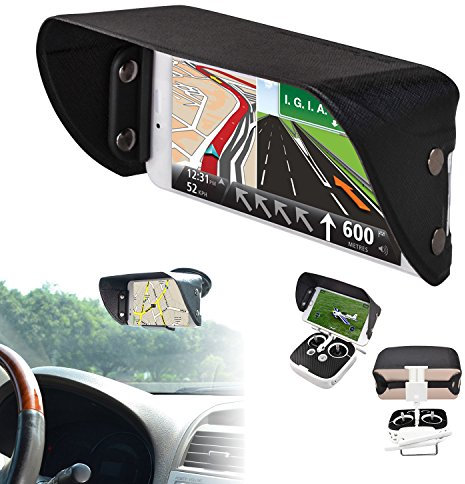 TFY Universal Phone Sun Shade & Glare Visor Shield for 4.5 Inch to 5.5 Inch Smartphones compatible with iPhone 15/14 / 13/12 / 11/8 / SE and more