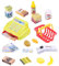 Playtastic Kaufmannsladen: 25-teiliges Kaufladen-Set für Kinder, Kassensystem, LED-Licht & Sound (Spielzeug-Kinderkaufladenset, Spielzeug-Kaufladensätze, Geschenkideen)