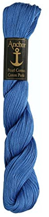 Anchor 4301005-00146 Stickgarne, 100% Baumwolle, blau, Stärke 5, 198m, 57 Gramm