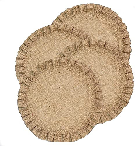 The Home Talk Handmade Round Table Placemats | Vintage Mats for Parties, Dining Table, Coasters | Decorative Placemats | 100% Jute Natural Fibers | Pack of 4 | 14’’ Diameter | Natural Jute Store
