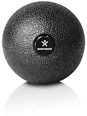 BODYMATE Faszien-Ball Durchmesser 8cm Schwarz, Selbstmassage-Ball klein Faszientraining Massagebälle Fuß-Massage Triggerball