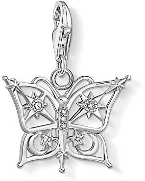 Thomas Sabo Charm-Anhänger, Sterlingsilber, Zirkonia, Schmetterling, Silber