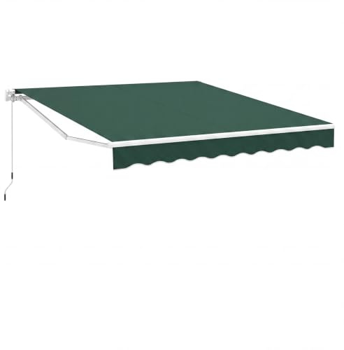 COSTWAY Store Banne de Manuel Rétractable de 3 x 2,5M Angle Réglable 5-35°, Auvent de Terrasse avec Tissu Résistant aux UV et à l'eau Cadre en Aluminium, pour Jardin Terrasse (Vert)