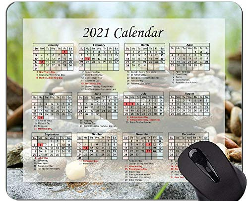 Yanteng Gaming Mouse Pad 2021 Jahreskalender mit Feiertag, Gebet Buddhismus Yoga Mouse Pad mit genähter Kante