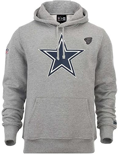 New Era NFL Dallas Cowboys Hoody American Football Pullover grau Kapuze Team Logo mit CapSpin Pin - L