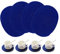 WENFOME 4 Pack Oval Woven Placemats, Blue Cotton Woven Plate Chargers with 4 Pack Round Coasters, Thick Heat Insulation Mats Household Table Mats Braided Bowl Mats Fabric Rustic Placemats for Dining