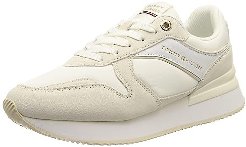 Tommy Hilfiger Mujer Sneakers Running Elevated Feminine Runner Zapatillas Deportivas, Blanco (White), 36 EU