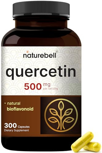 NatureBell Quercetin 500mg - 240 Capsules - Ultra Strength Supplement for Healthy Immune Support* - Quercetin Dihydrate from Sophora Japonica - Bioavailable Form