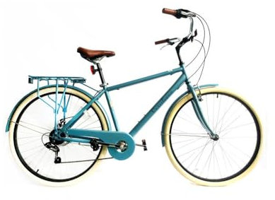 Versiliana Vintage-Fahrräder – Citybike – widerstandsfähig – praktisch – komfortabel – perfekt für die Fortbewegung in der Stadt (Men 28, Blue AVIO/Cream)
