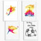 Sunnywall® 3er Set Poster Kinderzimmer - A4 Bilder Babyzimmer Kinderposter | OHNE Bilderrahmen | - Deko Mädchen Junge | (Fussball, A4 (21 cm x 29,7 cm))