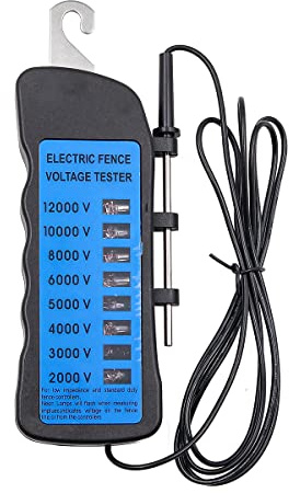Hsthe Sea Tragbarer Digitaler Elektrozaun-Spannungsprüfer, 6-Lampen-Tester 10000 V Elektronischer Zaun-Spannungsprüfer Digitaler Elektrozaun-Spannungsprüfer für Den Bauernhof