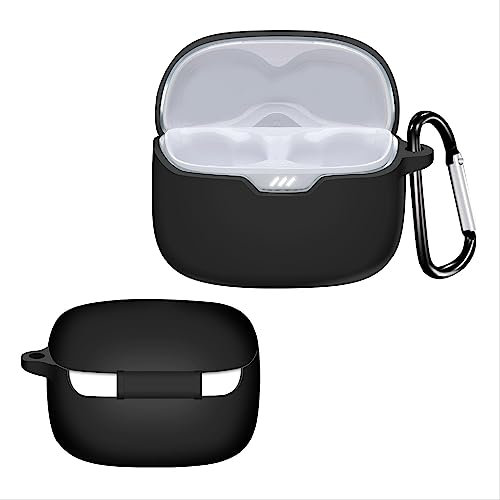 GIOPUEY Cover Compatibile con JBL Tune Beam/JBL Tune 245NC TWS, Cilicone Custodia, Ultrasottile Case Cover, Antiurto, Resistente ai Graffi - Nero