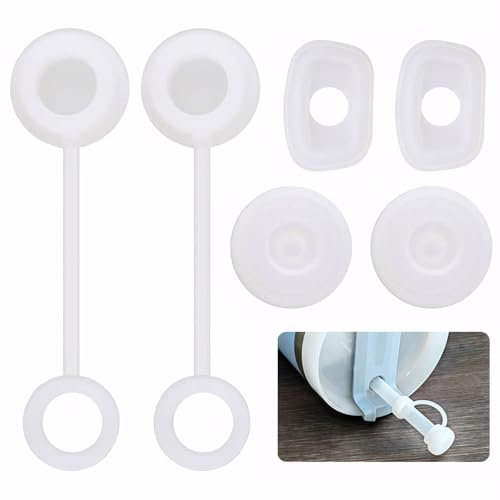 INBOLM Silicone Spill Proof Stopper Set, Compatible with Stanley Cup 1.0 40oz/30oz Tumbler Accessories, Reusable Leakproof Seal Kit, Including 2 Straw Cover, 2 Square, 2 Round Leak Stopper